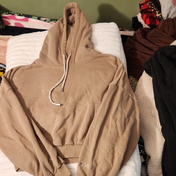 Women's Tan Hoodie - Picture 3 of 5